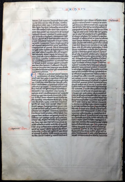 Bibel Handschrift Biblia Latina Altes Testament Buch Makkabäer Pergament Um 1300 2