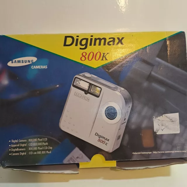 Samsung Digital Camera Digimax 800k 0.8MP Silver Tested In Box And Accessories