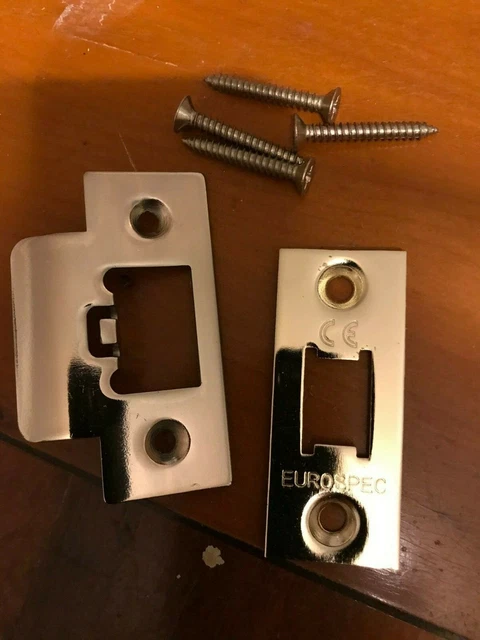 Brass Eurospec Door Latch Keep Strike & Face Plate