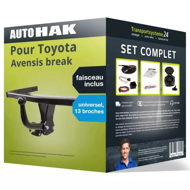 Attelage pour Toyota Avensis break 09- col de cygne + Faisceau u. 13 broches TOP