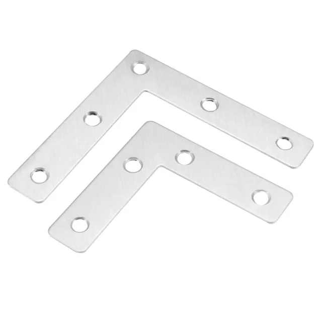 304 Stainless Steel Flat Plate L Shape Right Angle Corner Brace Repair Brackets