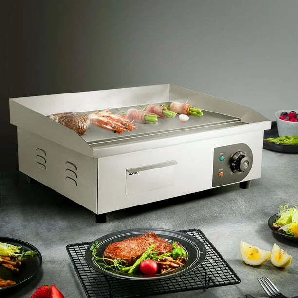 22& COMMERCIAL ELECTRIC Countertop Griddle Flat Top Grill Hot Plate BBQ