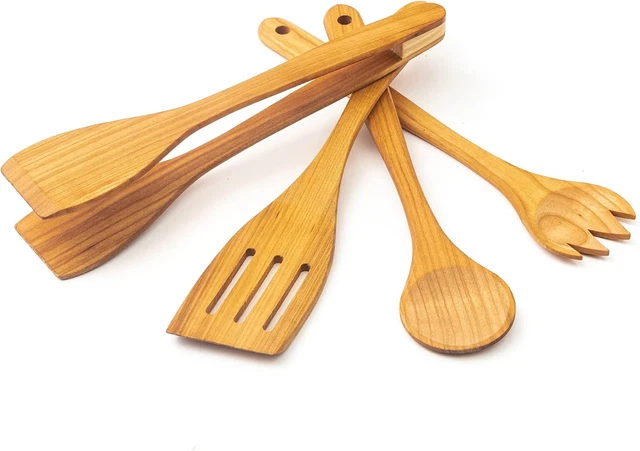 6-teiliges Kochlöffel Set Aus Bambus - 3 Größen | Für Küche, Honig, Tee, Kaffee