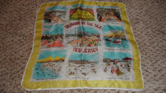 Vintage Silk Souvenir Handkerchief - Wildwood By The Sea - New Jersey