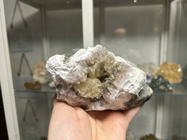 Calcit-XX Amethyst Druse / Juchem Idar Oberstein/ Mineralien Stufe