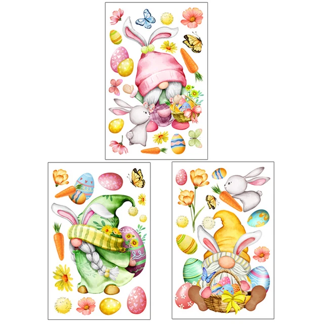 Vetrofanie Pasquali 9 Fogli Con 70 Adesivi | Decorazioni Riutilizzabili Per Finestre | Uova, Coniglietti E Fiori - Foto 6