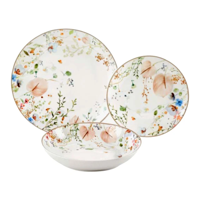 FADE JASMINE, SERVIZIO piatti 18 pezzi in fine porcellana, qualità extra EUR 104,18 - PicClick IT