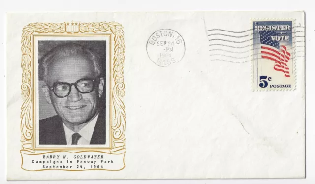 9/24/1964 Goldwater Presidential Campaign Event Fenway Park Envelope Vote Stamp