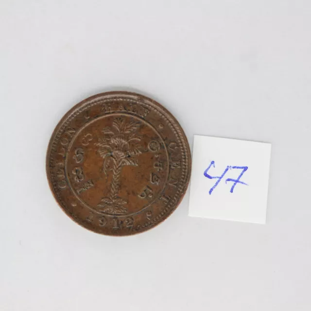 Ceylon 1/2 cent 1912  (3401754/O47)