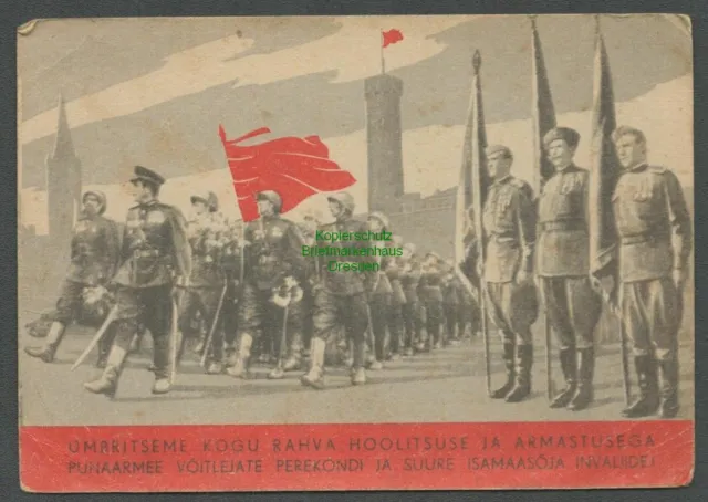 138988 AK Tallinn Estland Propaganda 1946 Rote Armee  ÜMBRITSEME KOGU RAHVA