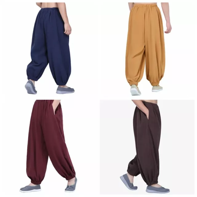 Hommes Pantalon Kung Fu Arts Martiaux Shaolin Wing Chun Sarouel Pantalon Neuf