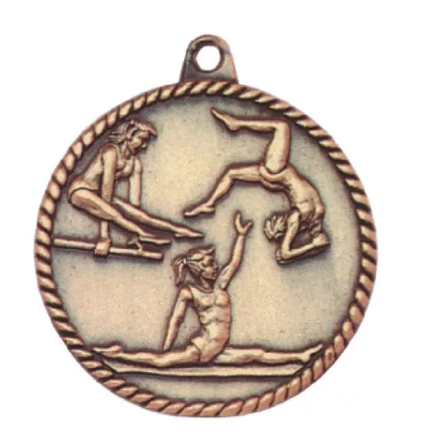 Female Gymnastics Medal Award Trophy With Free Lanyard HR790 School Team Sports