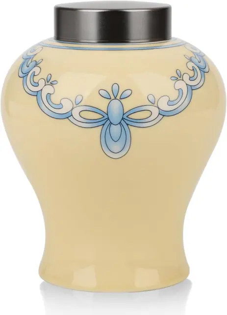 Decorative Porcelain Pet Urn ，Medium Size for Human and Pet Ashes ，5.3In*6.5In F