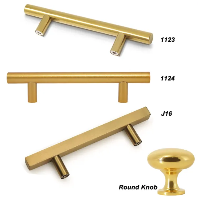 Probrico Kitchen Gold Cabinet Handles Round Cupboard Drawer Pulls Square Door