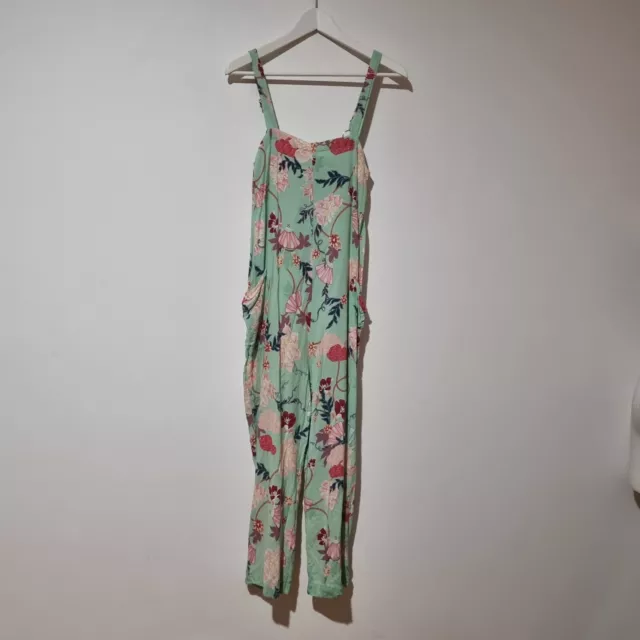 Jaase Size XS Turquoise Aqua Floral Jumpsuit