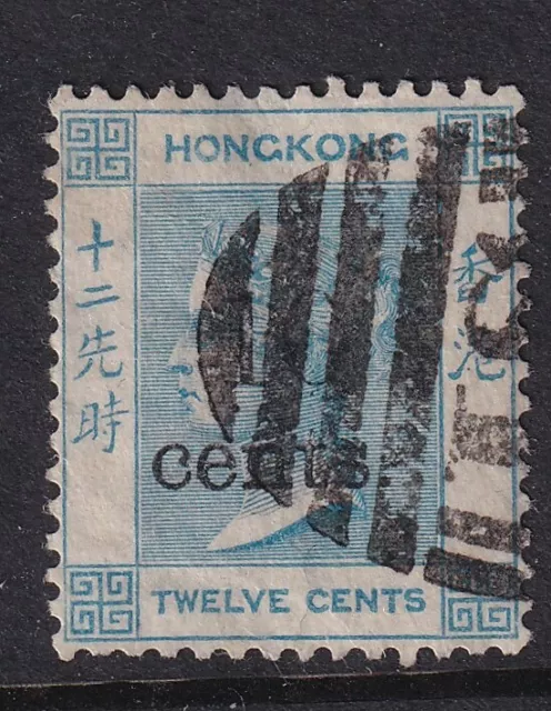 Hong Kong QV 1880 10c On 12c Pale Blue SG25 good used