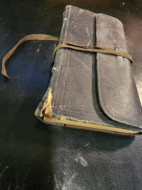 Antique Leather Victorian Diary 1865 LOADED Every Page + Letter In Back MUST see 2