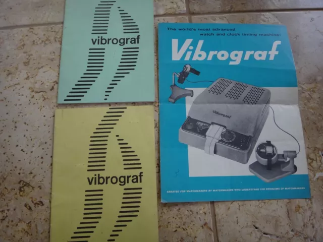 Vintage Vibrograf S32 S390 Timing Machine Instruction Manual Booklet Lot