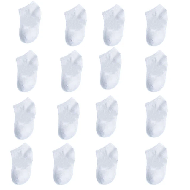 16 paia unisex bambino bambini calzini di cotone di colore solido calzini 4