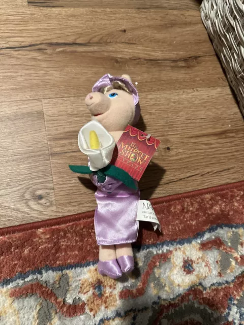 RARE Miss Piggy Stuffed Plush The Muppet Show 25 Years Purple Flower NANCO