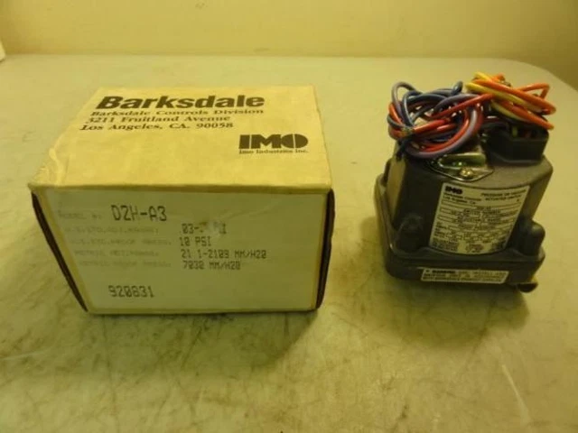 198242 New In Box; Barkdale D2H-A3 Pressure Actuated Switch