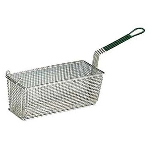 Prince Castle 77-P 13 x 5-5/8" Fry Basket with Green Plastisol Handle"