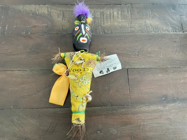 Voodoo Doll Vintage New Orleans Voodoo Doll With Charms Bag Tag 8 Inch Tall.