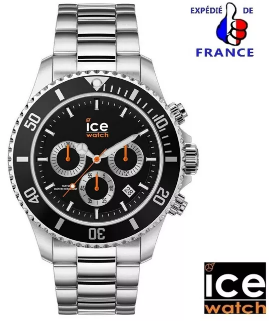 NEUVE: Montre ICE-WATCH ICE STEEL CHRONO BLACK (L)