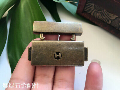 Chinese style antique lock-iron with brass skeleton padlock and key