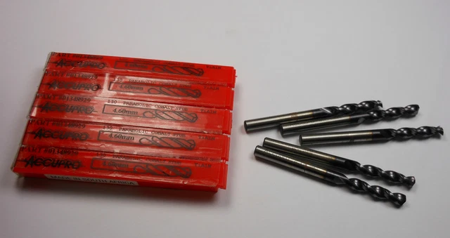 Cobalt Parabolic Stub Drills 4.60mm 130° TiAlN 2.283" OAL (5 Pcs)