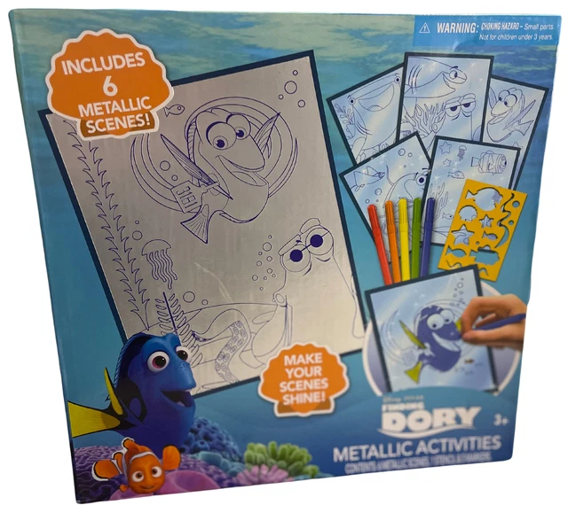 Disney Pixar Finding Dory Metálico Manualidades Arte - 6 Scenes-Markers-Stencil