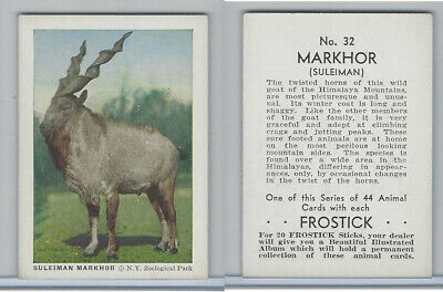 F55 Frostick, Animal Cards, 1933, #32 Markhor