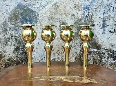 Set of 4, 6 Inches, DIY Heavy Duty ARTISTIC Solid BRASS Sofa Couch Cabinet Legs
