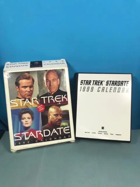 18008 Star trek film cult gadget calendario vintage 1999 calendar stardate raro