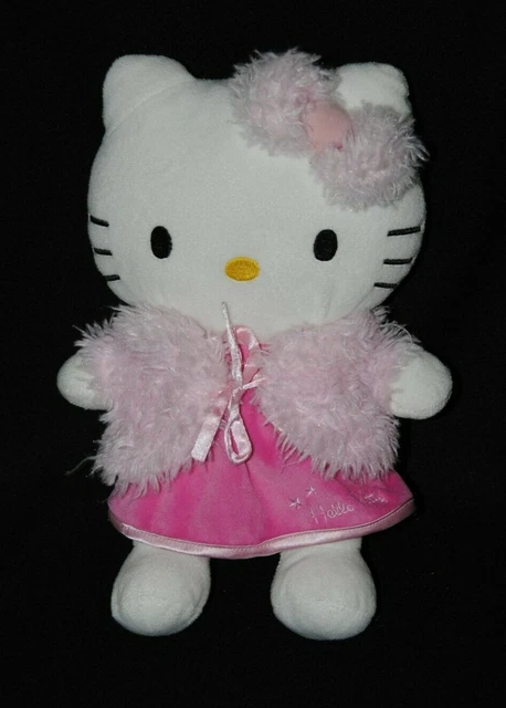 Doudou chat HELLO KITTY violet bleu coeur SANRIO LICENSE