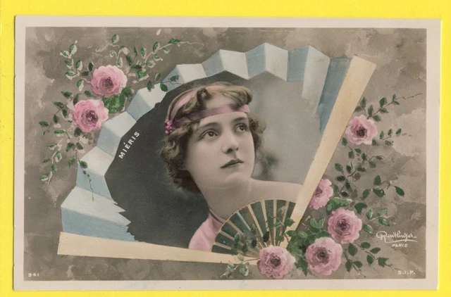 CPA New Art Photo REUTLINGER, PARIS French Theater "MIERIS" Pin-Up Fan Fan Fan