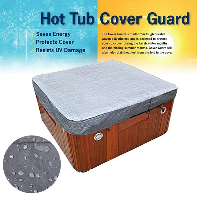 Couverture Carrée Protection Bain à Remous 231x231x30cm Noire - Housse Spa Imperméable Anti-UV