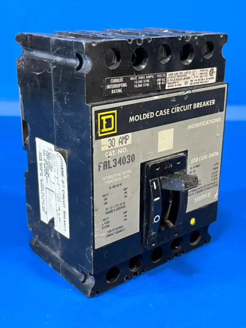 Square D Fal34030 30A 480V 3P Molded Case Circuit Breaker