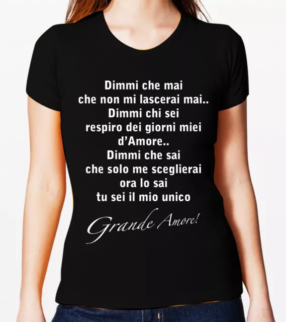 Il Volo Sanremo Grande Amore 2015 Testo Ritornello Canzone T-Shirt Nera Lui Lei