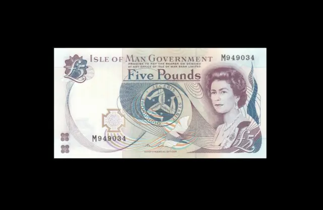 2015 Isle Of Man Governmant Qeii 5 Pounds "M" (( Gem Unc ))