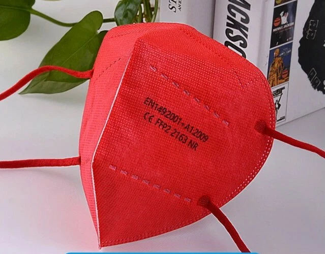Pack 30 Mascarillas Filtro Protector Facial 95% color rojo Homologación CE
