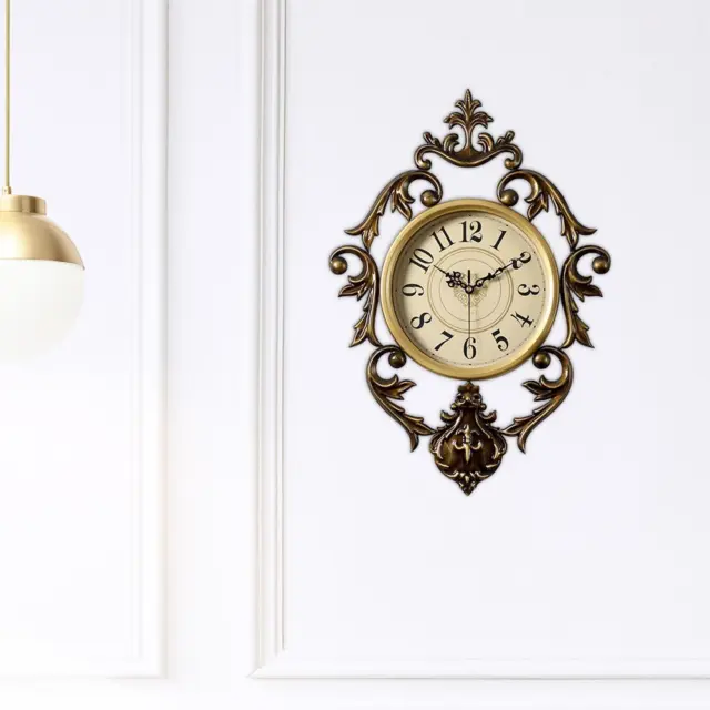 Horloge murale vintage, horloge décorative silencieuse suspendue, grande montre