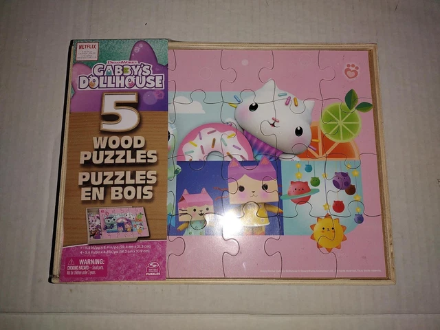 NEW SPIN MASTER Netflix Dreamworks Gabby's Dollhouse 5 Wood Puzzles £18 ...