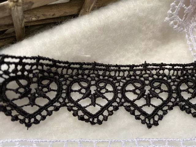 Heart Guipure Lace Trim 35mm Width Stunning Design Crafts Bridal Choice of Shade