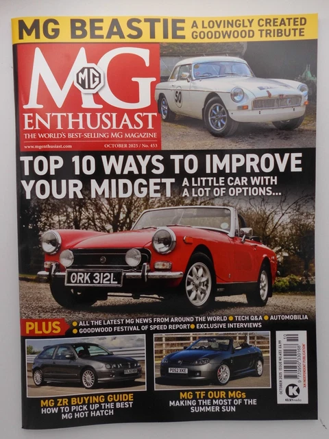 MG ENTHUSIAST MAGAZINE Oct 2025 Improve your Midget, MG ZR Buying ...