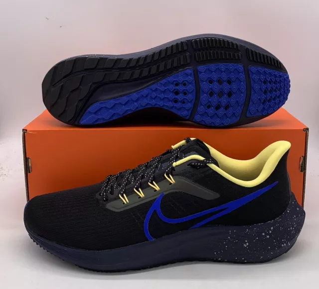 Nike Air Zoom Pegasus 39 Black Blue Running Sneakers DZ4846-001 Mens Size