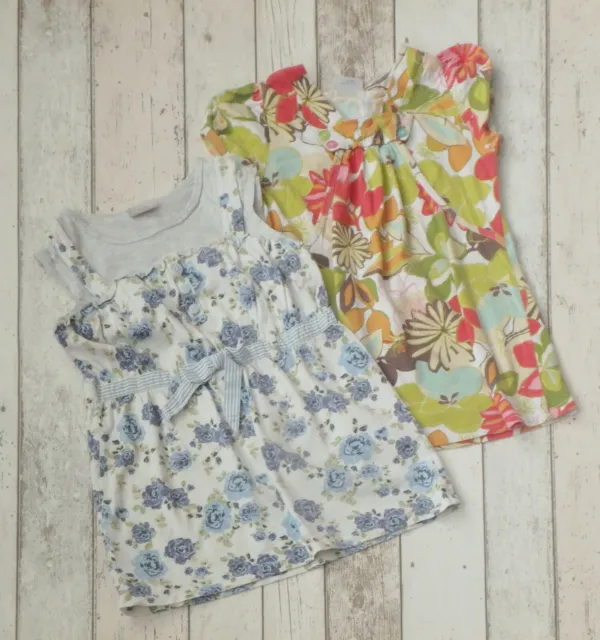 ** 2 x Girls Floral Print Tops - Next (4 - 5 years) **