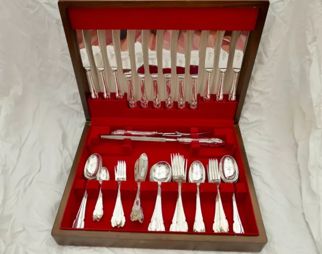 Rare Cased Queen Elizabeth Ii Hm Sterling Silver Canteen Of Cutlery 1969