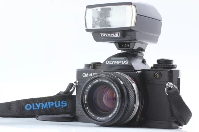 【 NINT 】 Olympus OM-4Ti Titan w/ Zuiko 50mm F1.8 Lens and T20 Flash Japan...