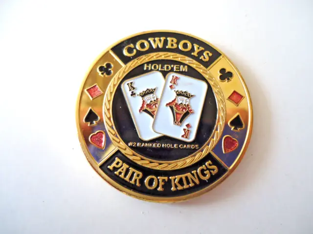 Poker Card Gold Color Protector Coin "Cowboys" Pair Of Kings Protective Case